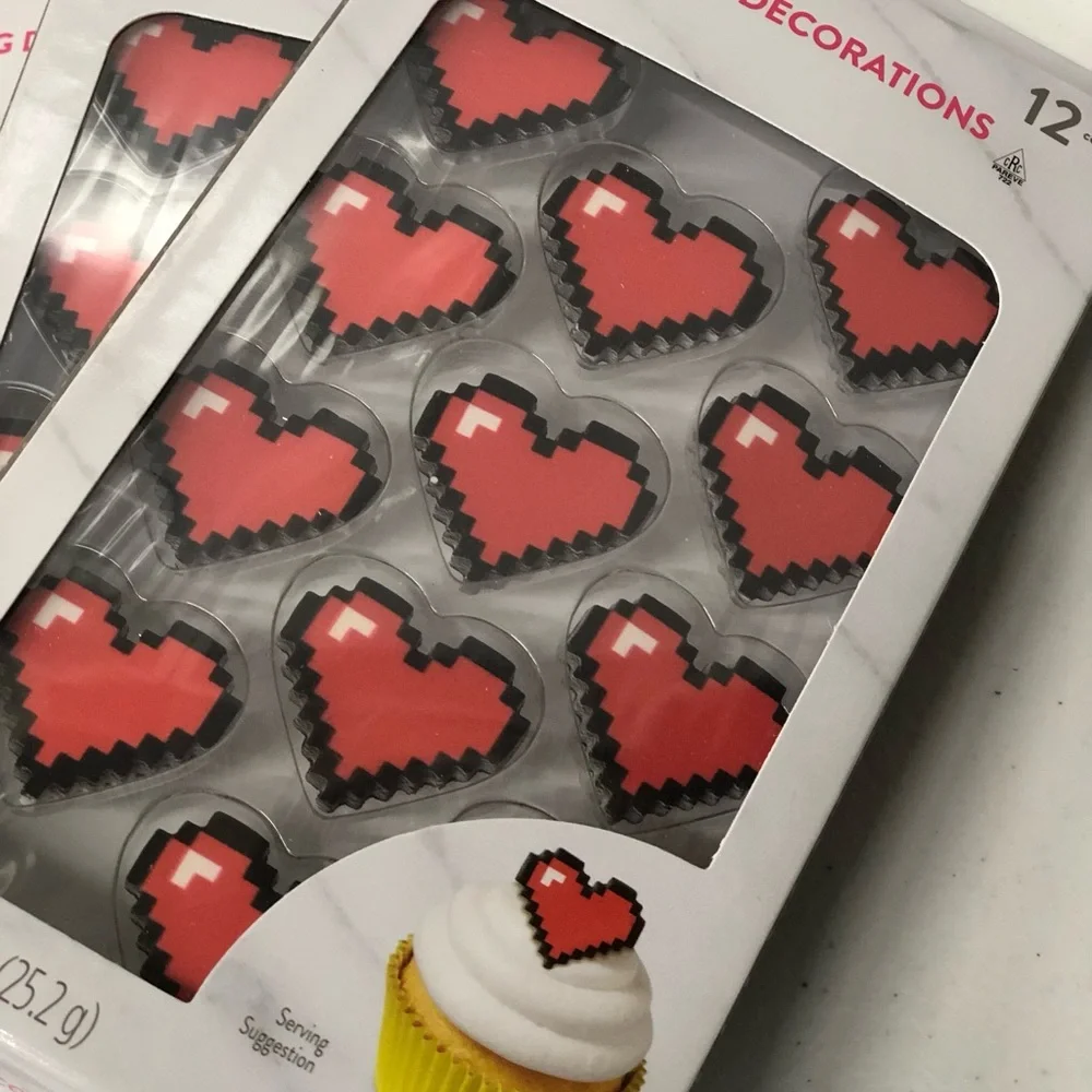 Wedding, love, engagement, sweetheart, shower Wilton Red Heart Icing Decorations